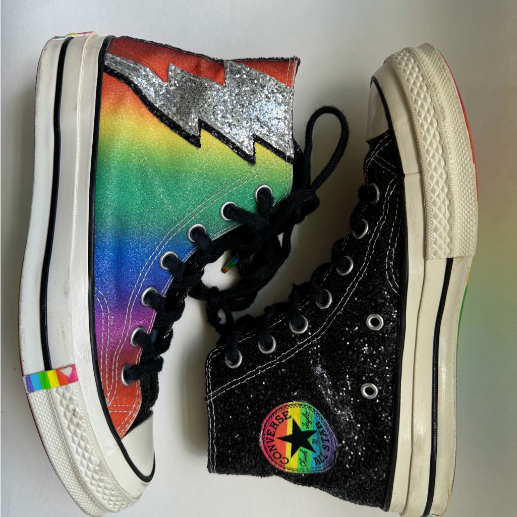 Converse Glitter Pride High Tops - W7.5/M5.5